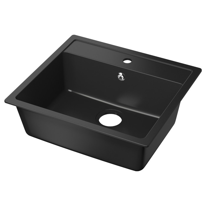 Мойка для кухни "ХЭЛЛВИКЕН" врезная, кварцевый композит, черная
