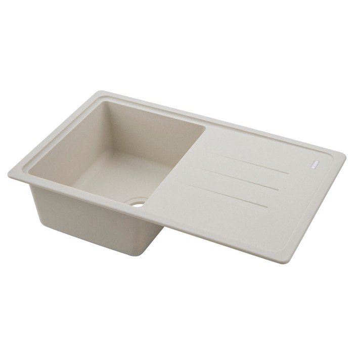 Мойка для кухни "ЭСКЕЛЕН", врезная, с крылом, кварцевый композит, бежевая