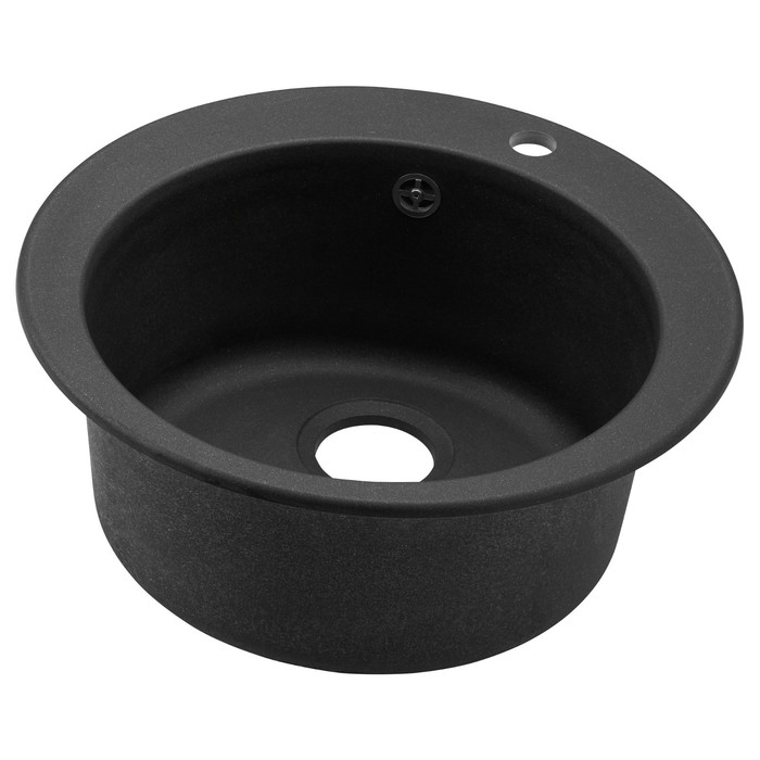 Мойка для кухни "ЭСКЕЛЕН", врезная, кварцевый композит, темно-серая