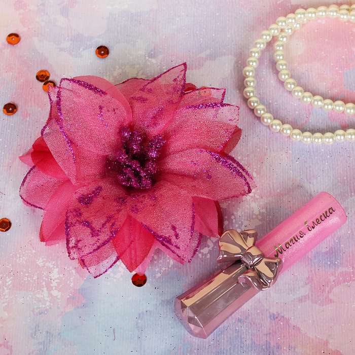 Набор для девочки «Вишневое настроение» (гель вишнёвый, 250 мл + блеск для губ+ резинка для волос)