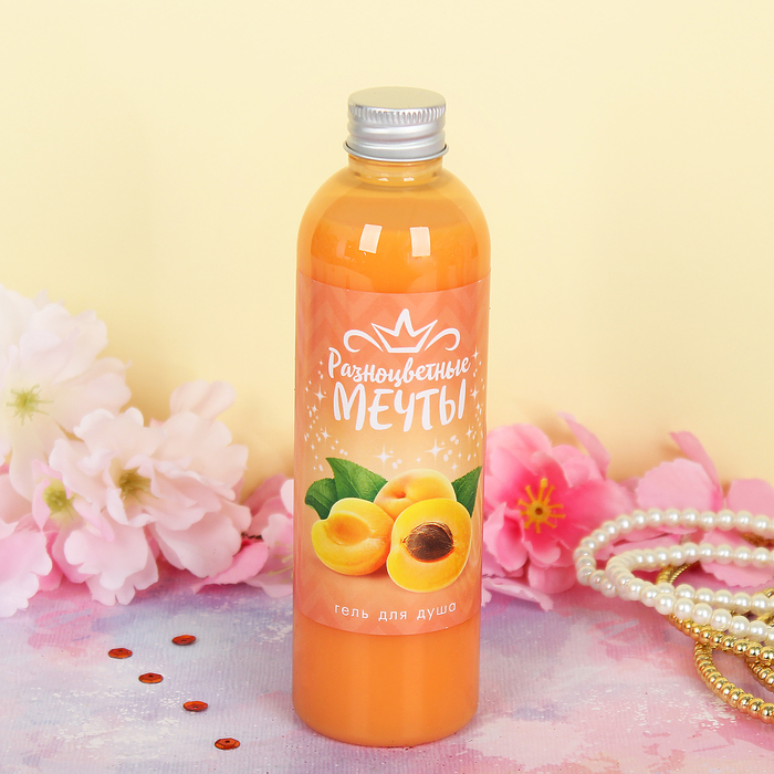 Набор для девочки «Разноцветные мечты» (Гель Абрикосовый+ блеск для губ + резинка д/волос)