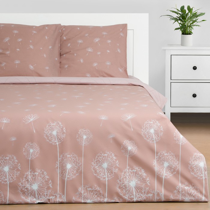Постельное бельё "Этель" Евро Одуванчики (вид 1) 200*217 см, 220*240 см, 70*70 см - 2 шт, поплин