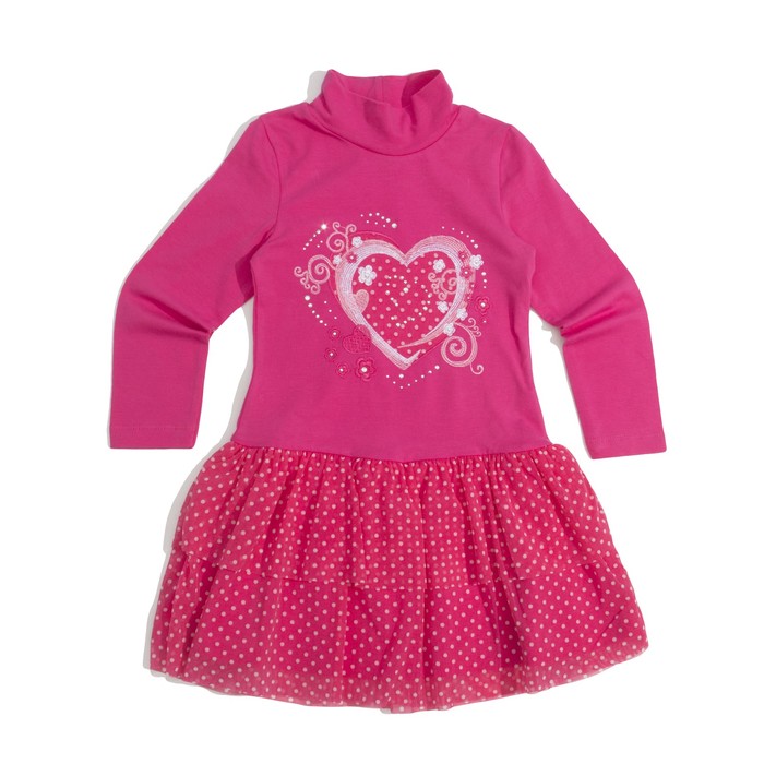 Платье для девочки, рост 128 см, цвет фуксия Т006