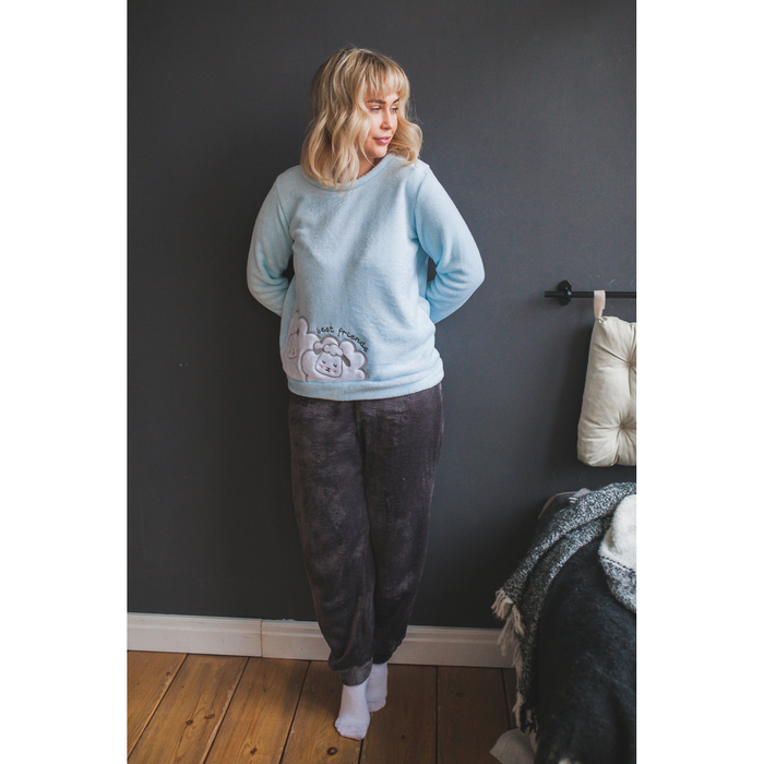 Джемпер женский KAFTAN "Friends" голуб, р-р 42-44, 100% п/э, велсофт