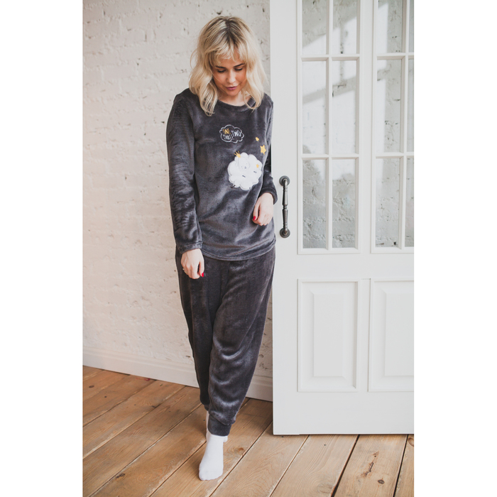 Брюки женские KAFTAN "Friends" сер, р-р 46-48, 100% п/э, велсофт