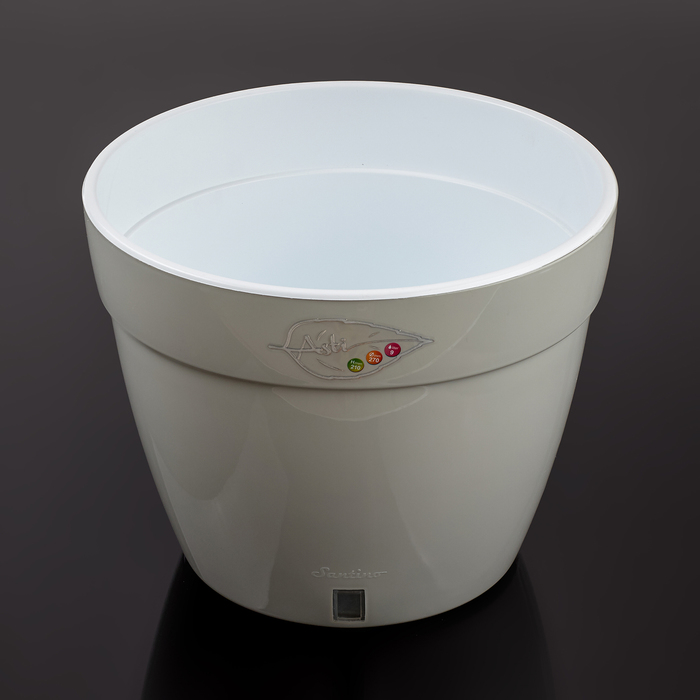 Вазон 9 л "Асти", цвет серый-белый