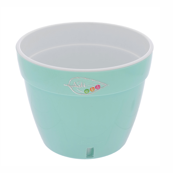 Вазон 2,5 л "Асти", цвет ментоловый-белый