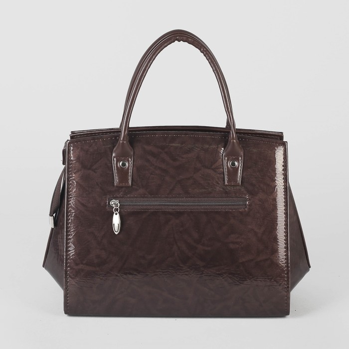 Сумка женская, отдел на молнии, длинный ремень, цвет тёмно-коричневый