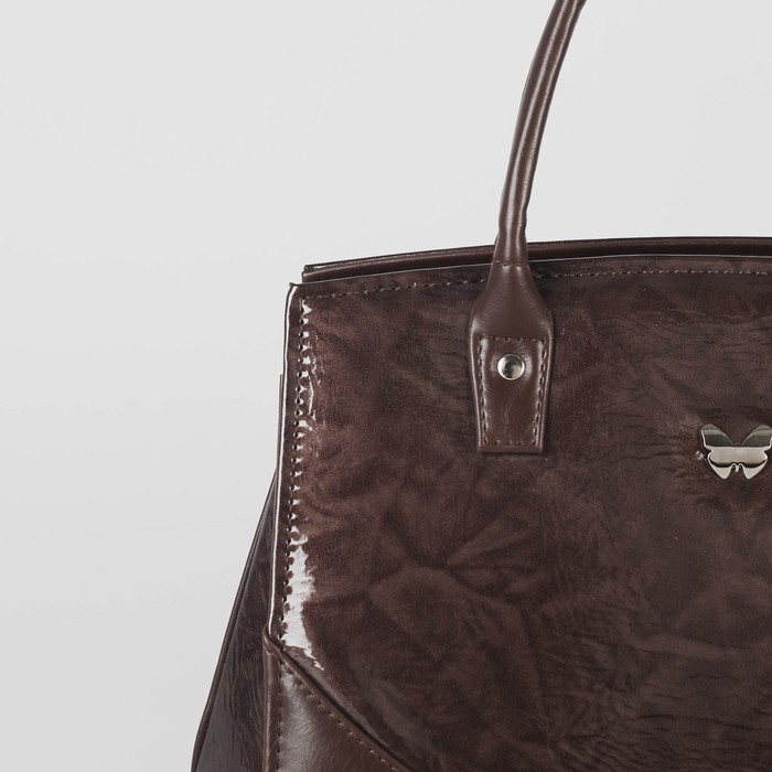 Сумка женская, отдел на молнии, длинный ремень, цвет тёмно-коричневый