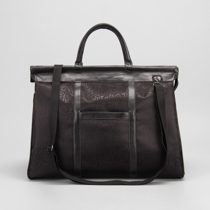 Сумка дорожная «Алфавит», 1 отдел на молнии, наружный карман, цвет чёрный