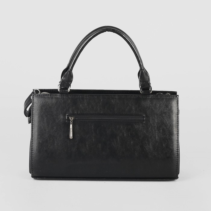 Сумка женская, отдел на молнии, наружный карман, длинный ремень, брума чёрный