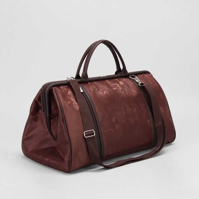 Сумка дорожная «Девушка», 1 отдел на молнии, наружный карман, цвет коричневый