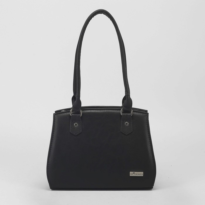 Сумка женская, отдел на молнии, наружный карман, цвет серый/чёрный