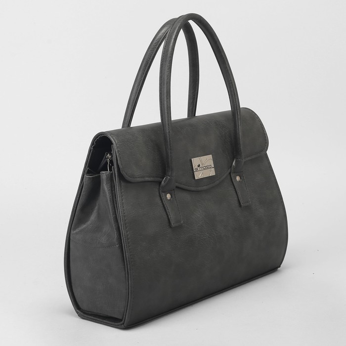 Сумка женская, отдел на молнии, наружный карман, цвет серый