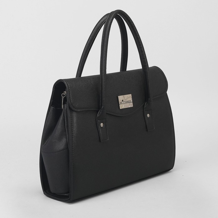 Сумка женская, отдел на молнии, наружный карман, цвет чёрный