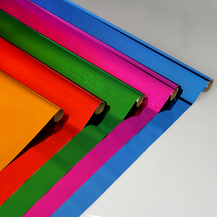 Пленка цветная, металлизированная, с голографическим эффектом 0,7 х 2 м МИКС