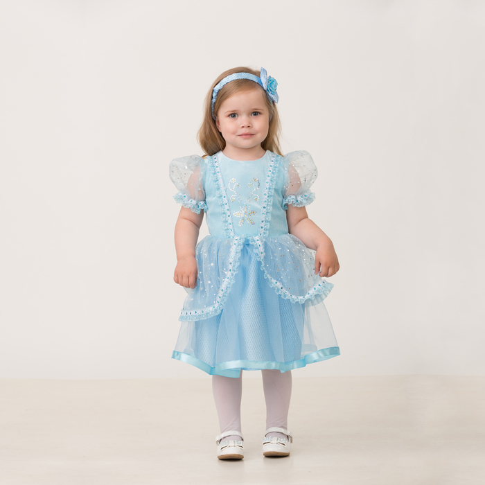 Карнавальный костюм "Принцесса "Золушка", текстиль, платье, повязка, р.24, рост 86 см