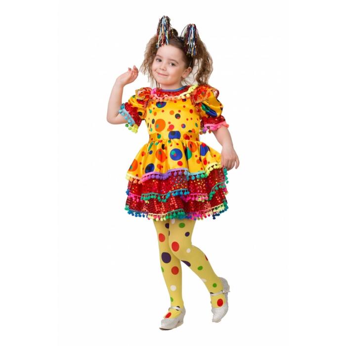 Карнавальный костюм «Хлопушка», сатин, платье, ободок, размер 30, рост 116 см карнавальный костюм хлопушка сатин платье ободок размер 30 рост 116 см