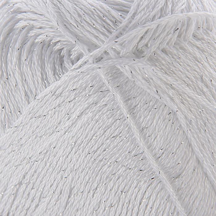 Пряжа "Блестящее лето" 95% мерсериз.хлопок, 5% метанит 380м/100гр (01-Белый)