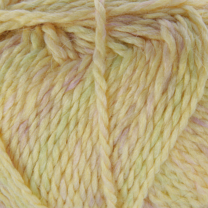 Пряжа "Радужный стиль" 25% шерсть, 75% ПАН 200м/100гр (1033-Мулине св.желтый/фиалка)