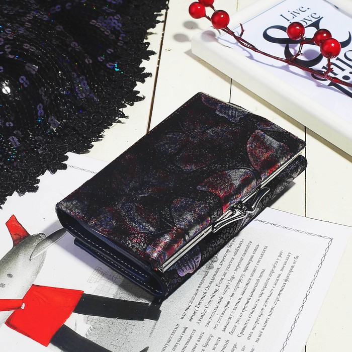 Кошелёк женский, 2 отдела, для карт, для монет, цвет красный