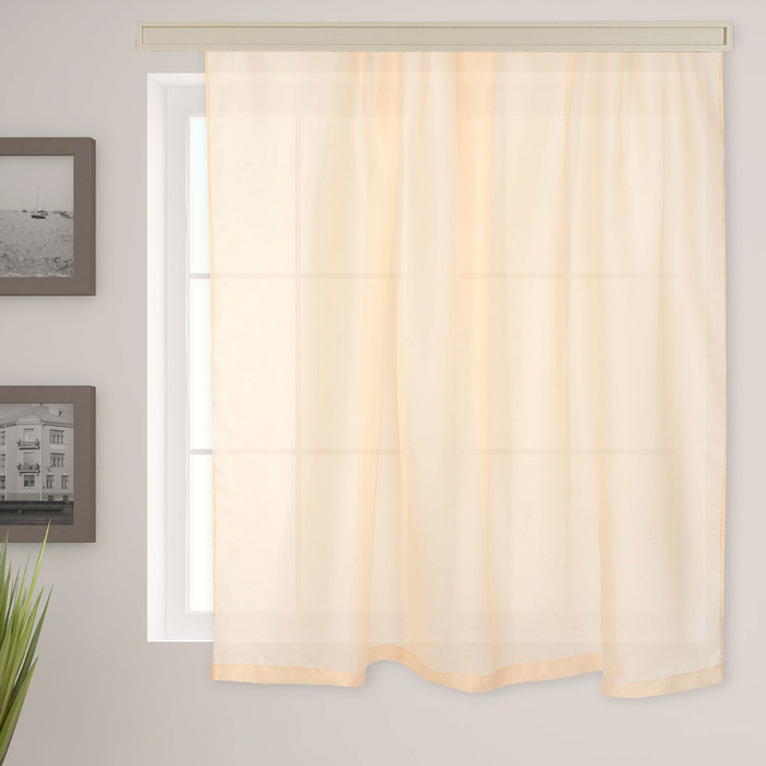 Тюль "Экономь и Я" 135х150 см, цвет персиковый, вуаль, 100% п/э