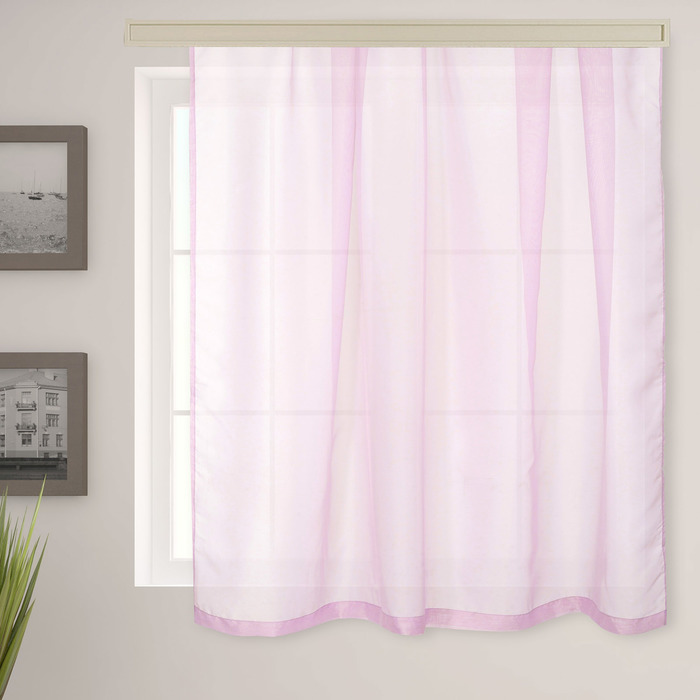 Тюль "Экономь и Я" 135х150 см, цвет св.розовый, вуаль, 100% п/э