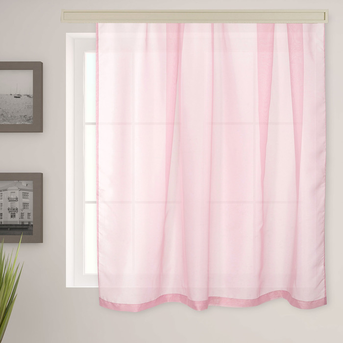 Тюль "Экономь и Я" 135х150 см, цвет чайная роза, вуаль, 100% п/э