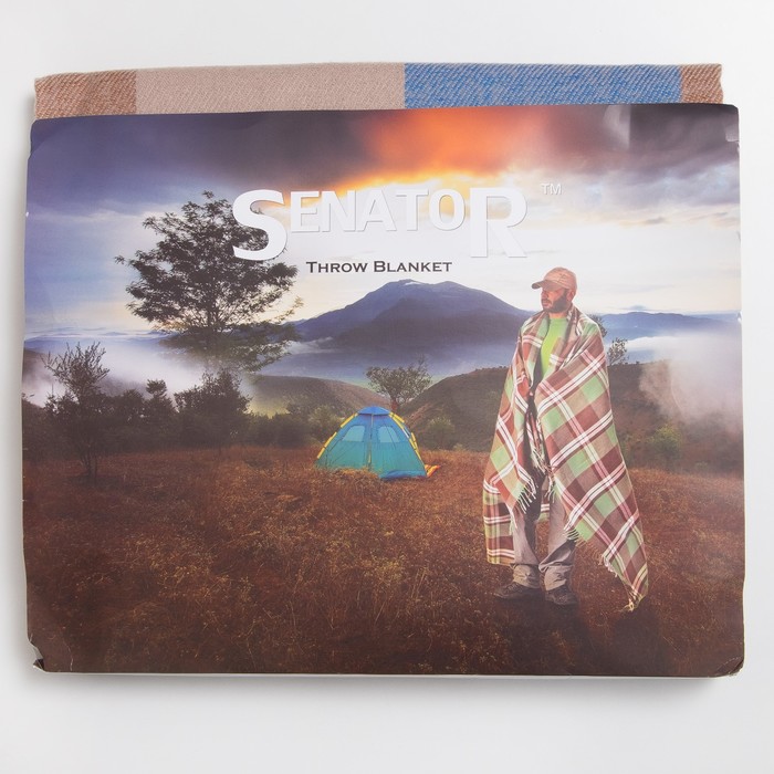 Плед Senator 211209 "Клетка" 150х220 см, 750 г/м2, п/э 100%