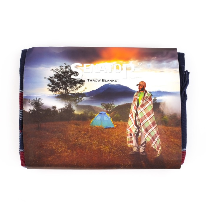 Плед Senator 211401 "Клетка" 150х220 см, 750 г/м2, п/э 100%