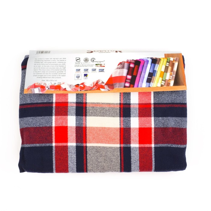 Плед Senator 211401 "Клетка" 150х220 см, 750 г/м2, п/э 100%