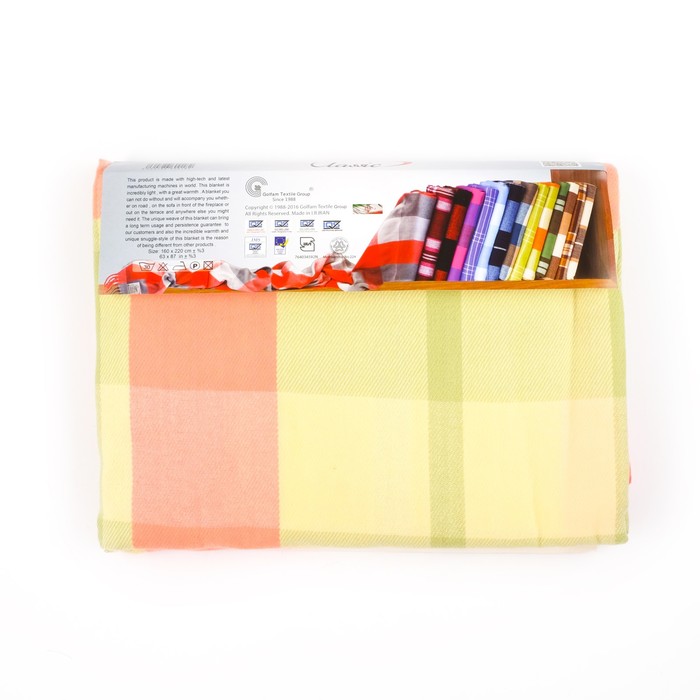 Плед Classic 112401 "Клетка" 160х220 см, 950 г/м2, п/э 100%