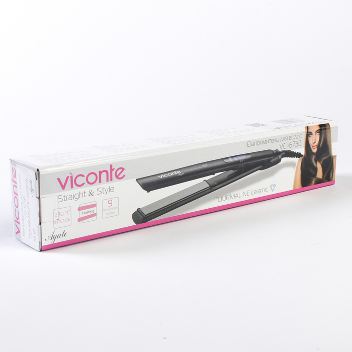 Стайлер Viconte VC-6736, 65 Вт, режимов 9, LCD дисплей, турмалин