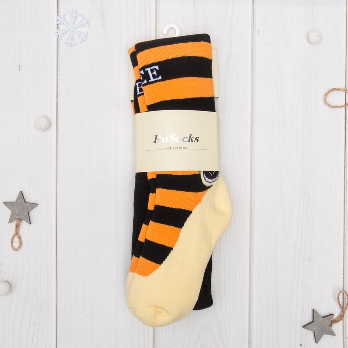 Колготки детские махровые ДК-1200-04 цвет чёрный/оранжевый, рост 80-86