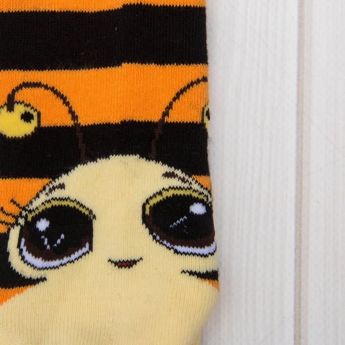 Колготки детские махровые ДК-1200-04 цвет чёрный/оранжевый, рост 92-98