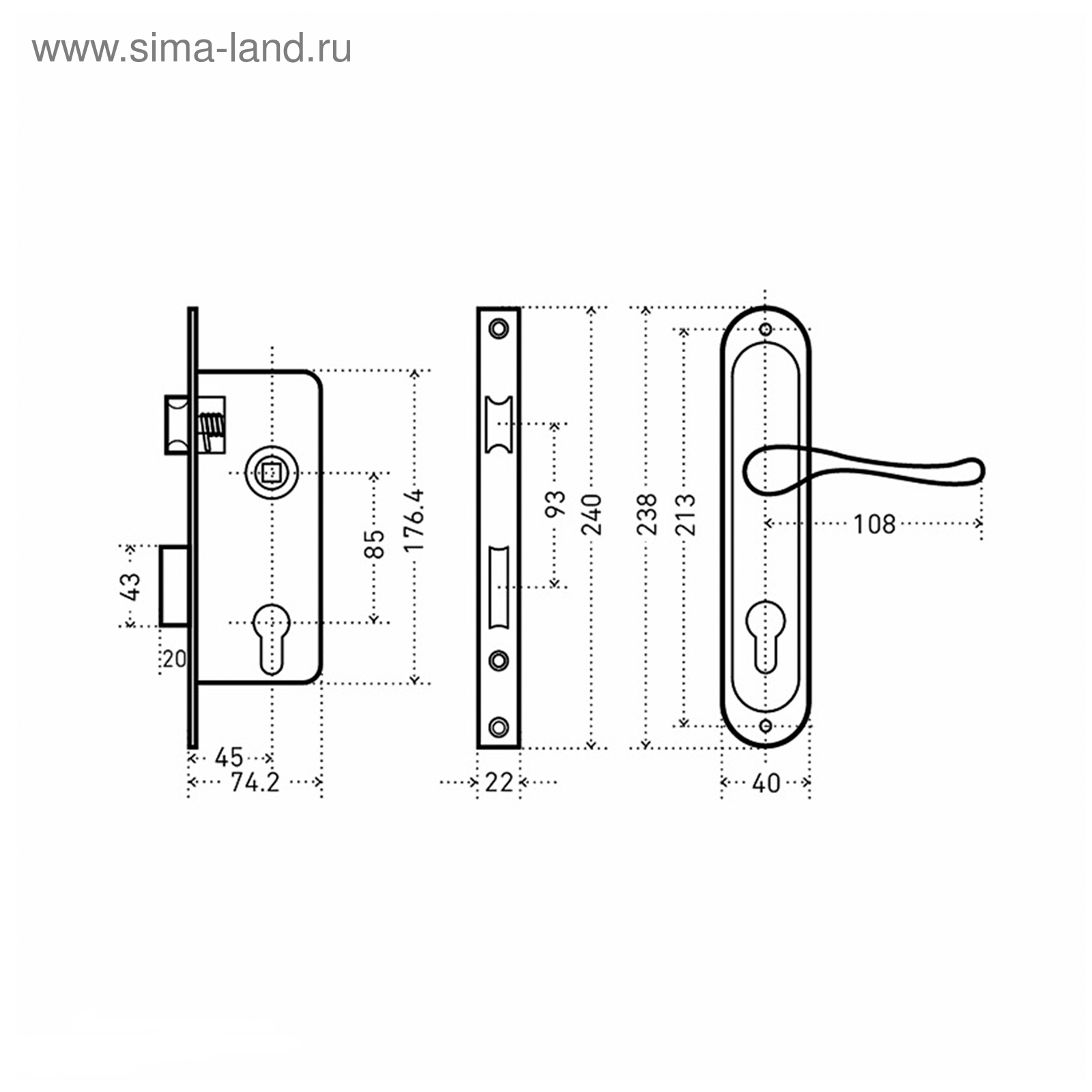 Замок врезной аллюр 0211 gp