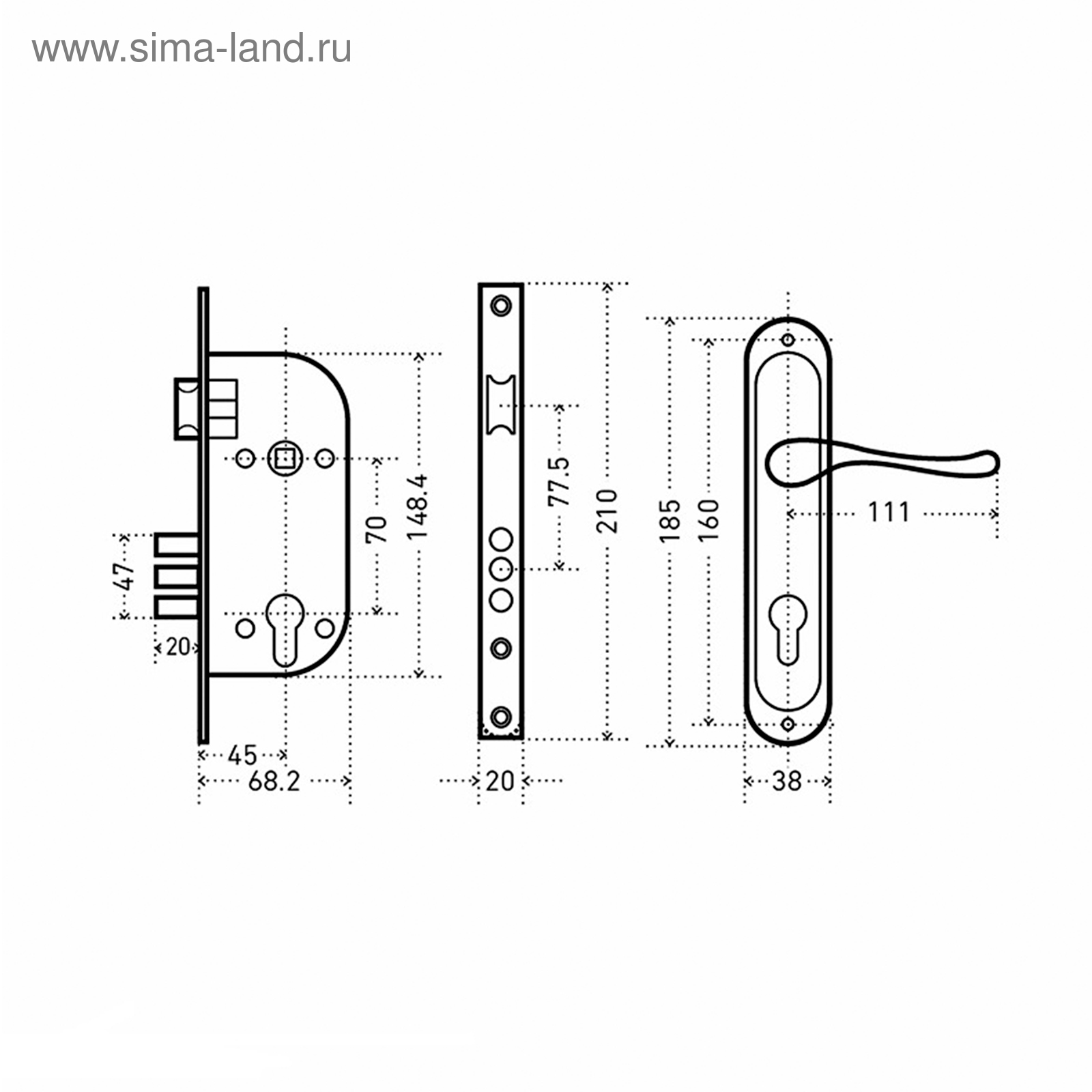 Замок врезной аллюр 101gp