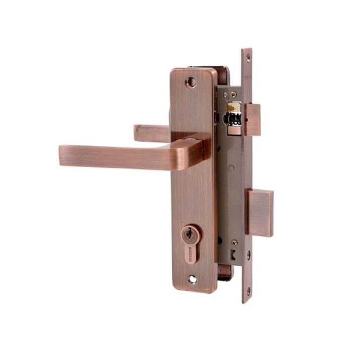 Замок врезной &quot;АЛЛЮР&quot; 126/1 AС, с ручкой, 4 ключа, цвет старая медь