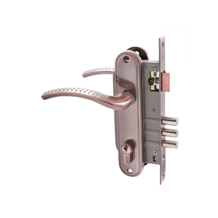 Замок врезной &quot;АЛЛЮР&quot; 132/3 AС, с ручкой, 4 ключа, цвет старая медь