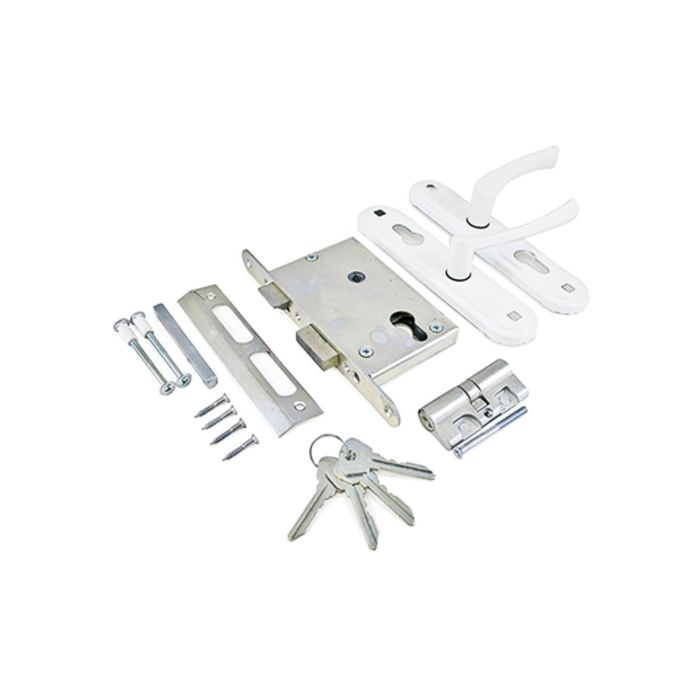 Замок врезной Димитровград "Зенит" ЗВ4-3.07, м/о 55 мм, с/руч, белый