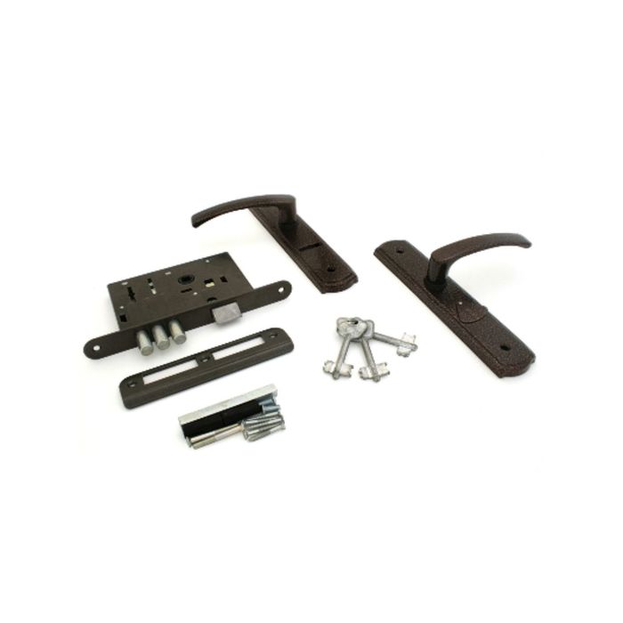 Замок врезной "Могилев" ЗВ 9-4-1-09, с ручкой, цвет медн.антик