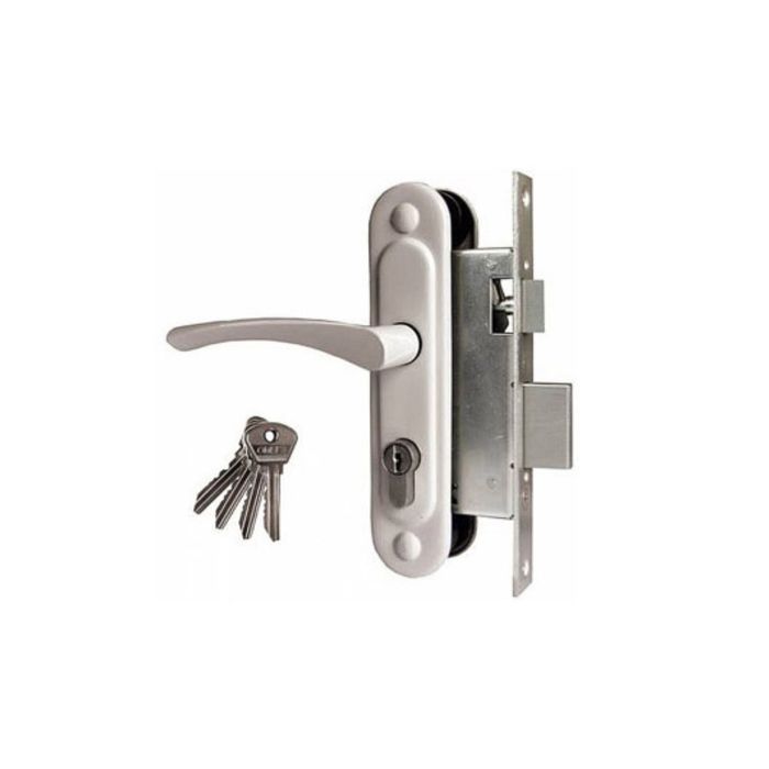 Замок врезной Димитровград "Омега" ЗВ.7, м/о 55 мм, с/руч, белый