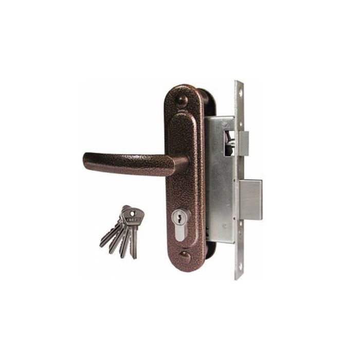 Замок врезной Димитровград "Омега" ЗВ.7.2 (ЗВ7.02), м/о 55 мм, с/руч, цвет медь