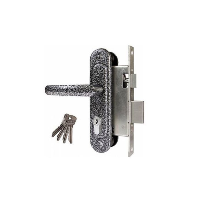 Замок врезной Димитровград "Омега" ЗВ.7.2 (ЗВ7.02), м/о 55 мм, с/руч, цвет серебро