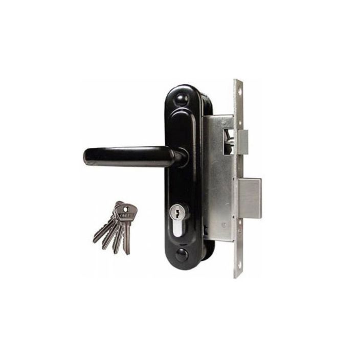 Замок врезной Димитровград "Омега" ЗВ.7.2 (ЗВ7.02), м/о 55 мм, с/руч, черный