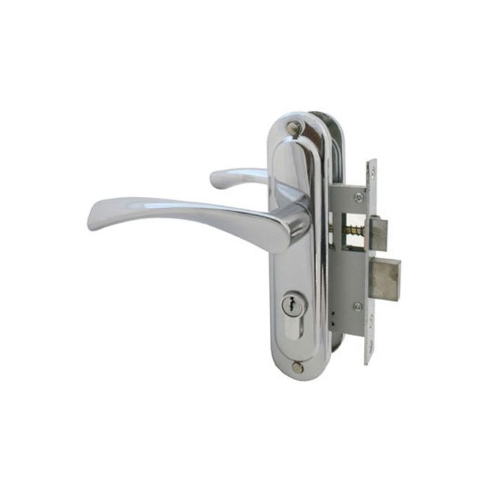 Замок врезной "СТАНДАРТ" Россия 103/50 CP, с ручкой, цвет хром