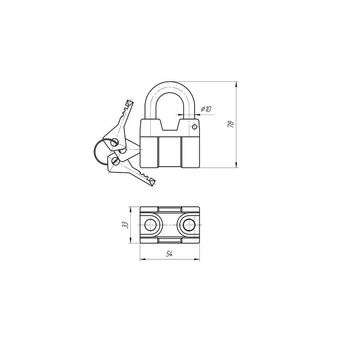 Замок навесной Димитровград "Зенит" ВС4А - 01, d=10 мм