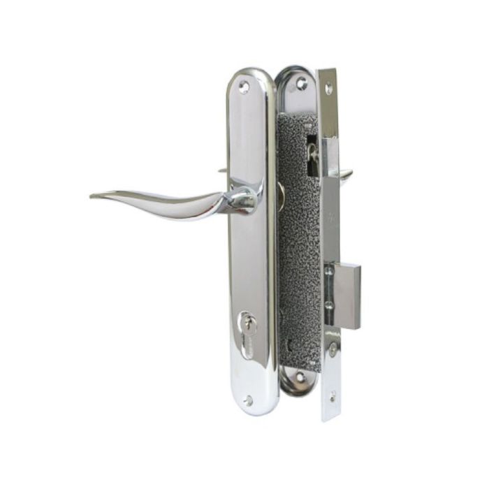 Замок врезной "АЛЛЮР" 0205 CP, с ручкой, цвет хром