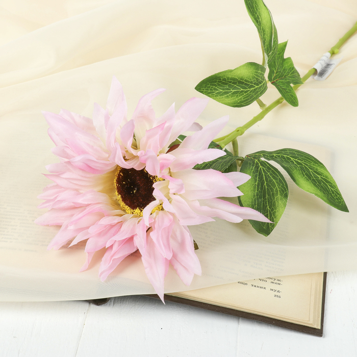 Цветы искусственные "Георгин с серединкой" 18*55 см, розовый