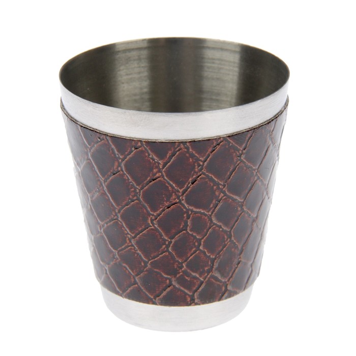 Набор 5 в 1: фляжка 8 oz, кожа под чешую + 4 рюмки 32 мл